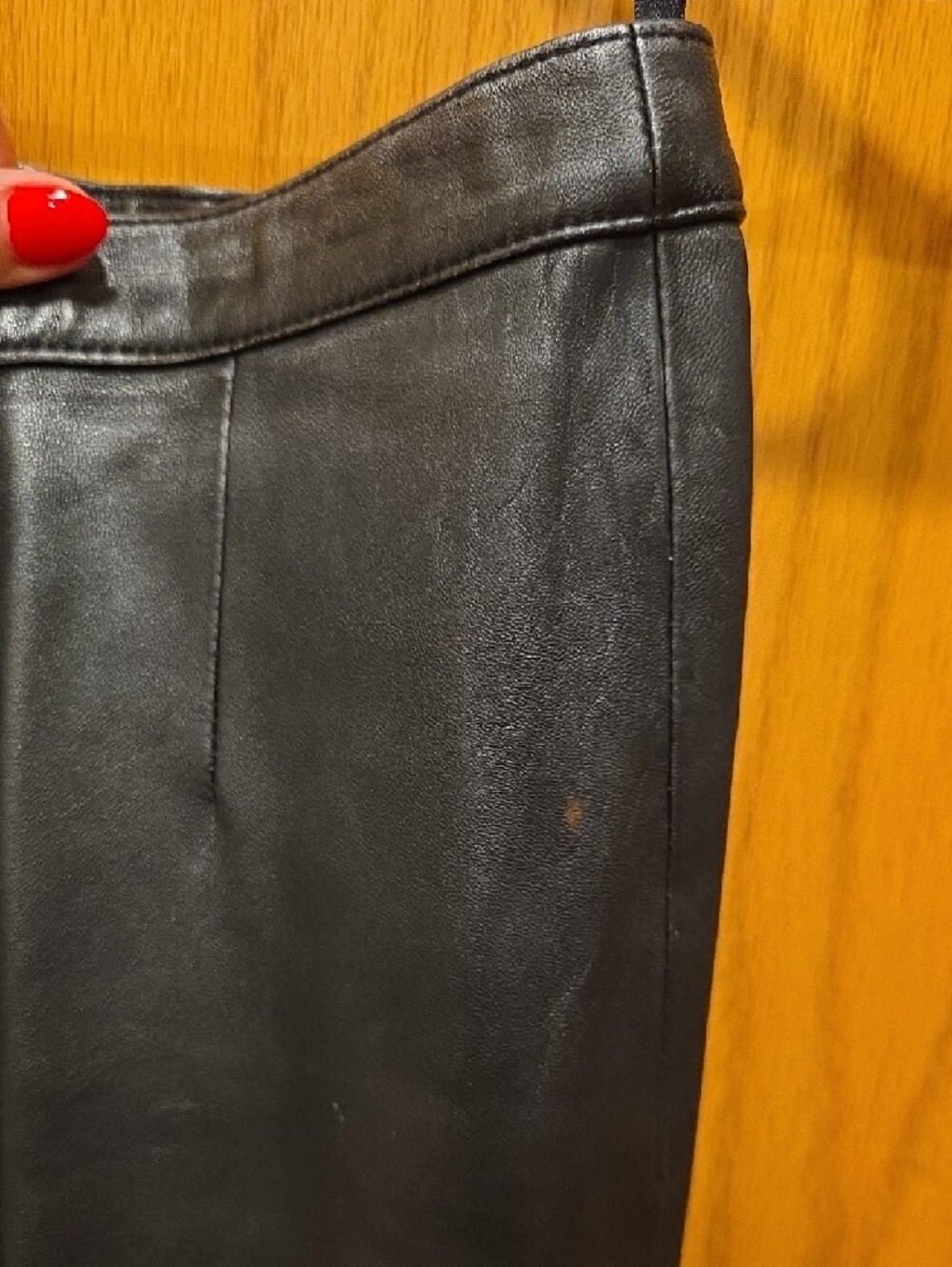 Vintage Mixit Black Leather Tapered Pants - Picture 3 of 7